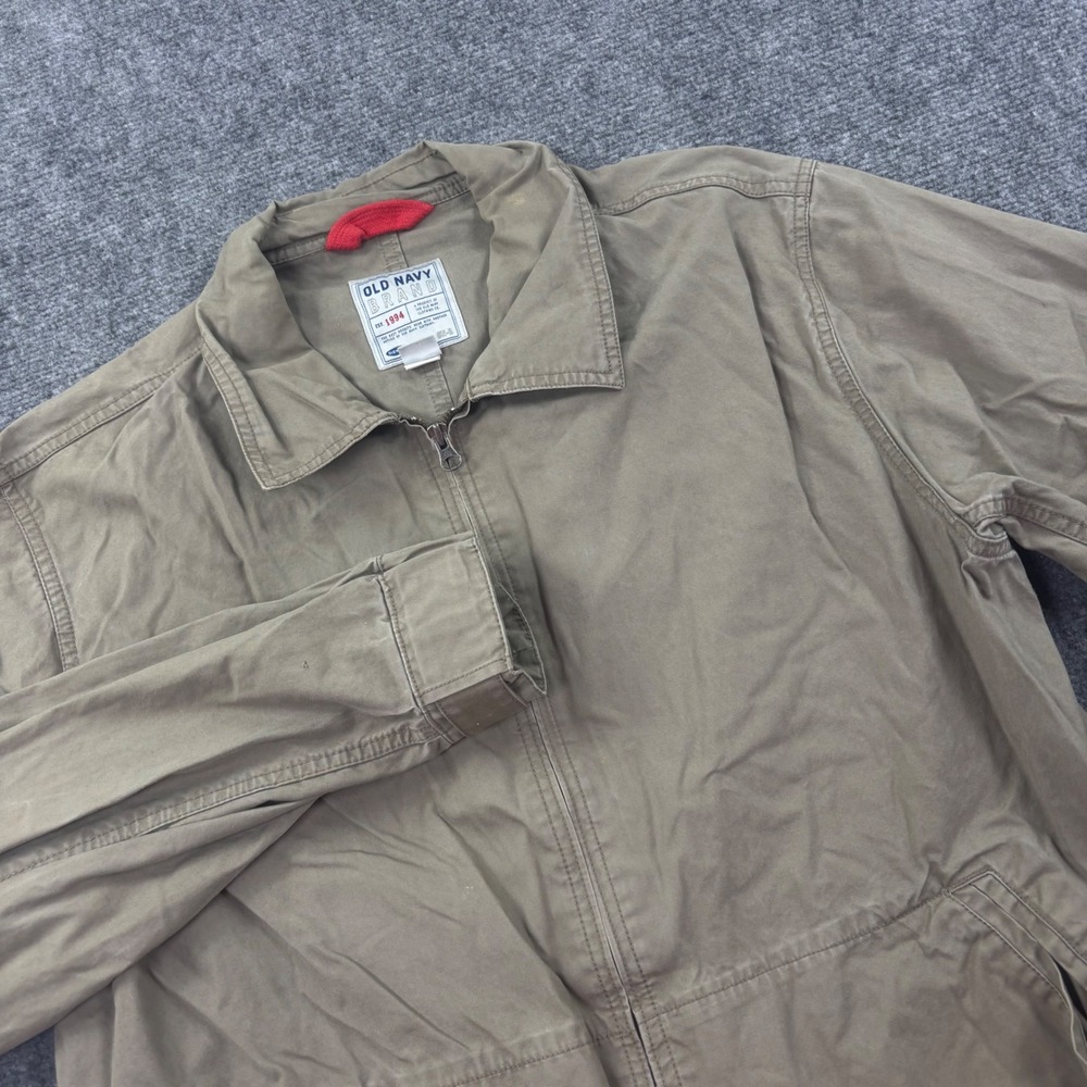 Old Navy Harrington‎ Jacket Size Large Brown Canvas Full Zip Workwear Men's